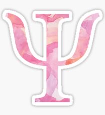Pink Psi Watercolor Letter Sticker