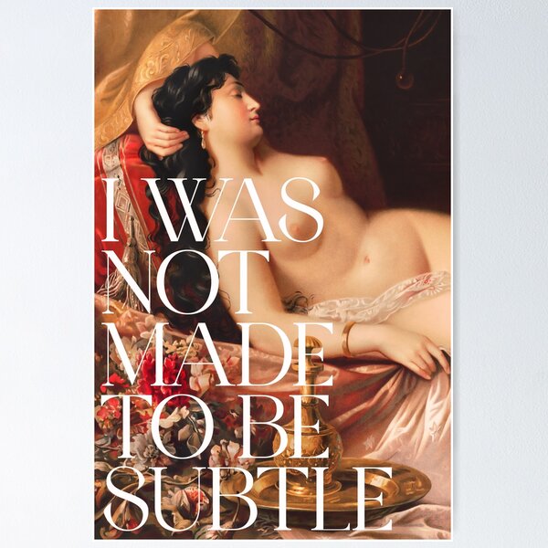 Item preview, I Was Not Made To Be Subtle | Vintage Feminist Typography Art designed and sold by Printed Delights Co..