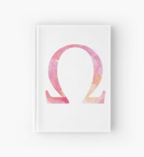 Pink Omega Watercolor Letter Hardcover Journal