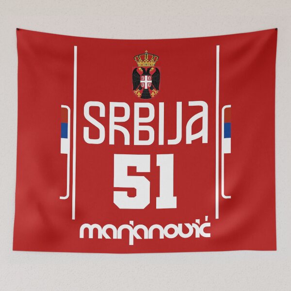 Item preview, Boban Marjanovic Retro Serbia Euro Basketball Fan Art designed and sold by acquiesce13.