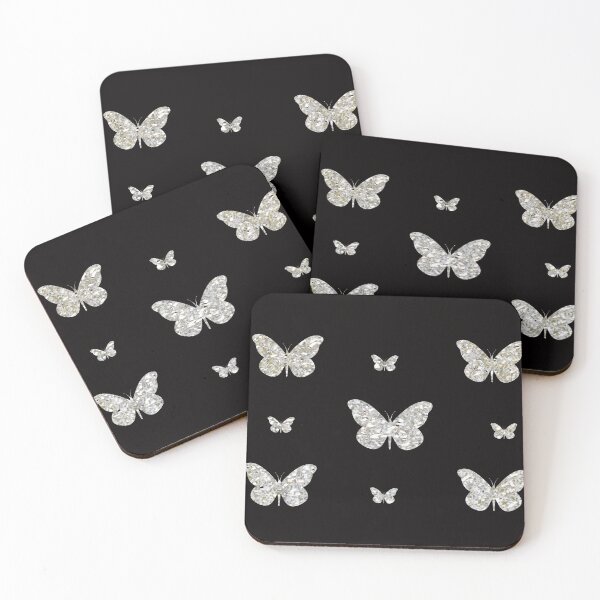 Item preview, Silver Faux Glitter Butterflies designed and sold by Felicity-K.