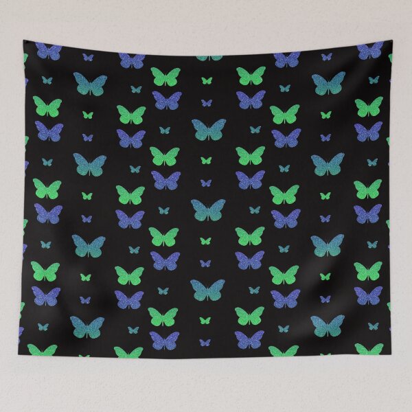 Item preview, Bright Blue Green Faux Glitter Butterflies designed and sold by Felicity-K.