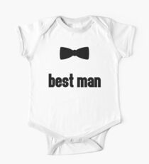 Best Man Bow Tie Wedding Quote One Piece - Short Sleeve