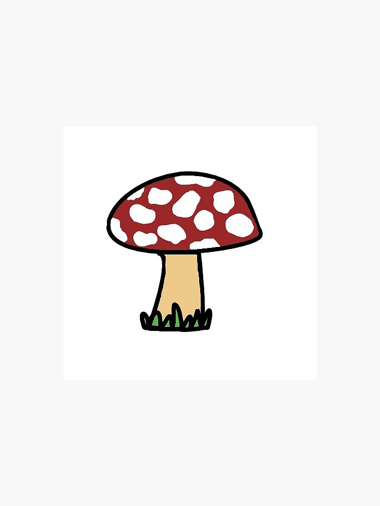 "Cartoon Red Spotted Mushroom" Sticker for Sale by RenadaDrawing
