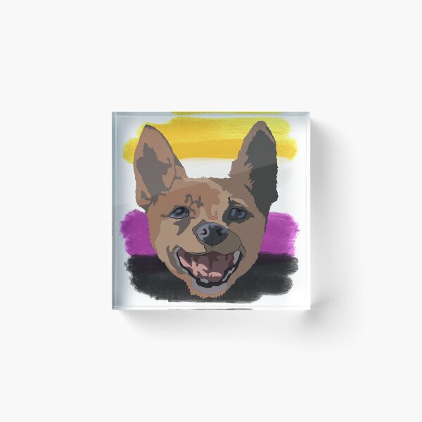 Item preview, Non-binary pride chihuahua pug mix  designed and sold by LeahcarsArt.