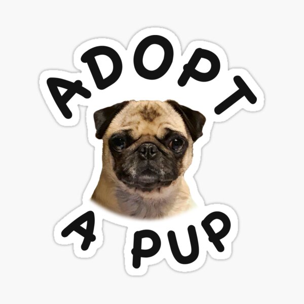 Adopt A Pup (Featuring Daisy Pug) – Sticker