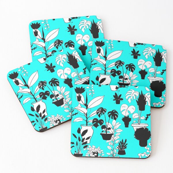 Item preview, Aqua and Black Pot Plants designed and sold by Minxylynx4.