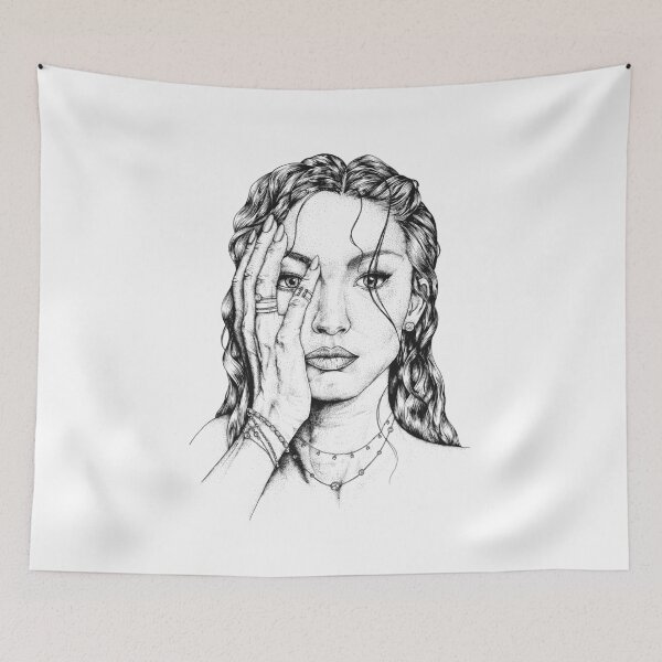 Item preview, Diamond Mermaid Portrait - April Birthstone designed and sold by Elizabeth Weglein.