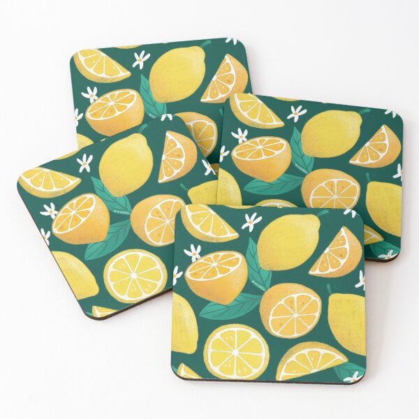 Item preview, Zesty Lemons Pattern - Dark Green Palette designed and sold by CircusCreative.