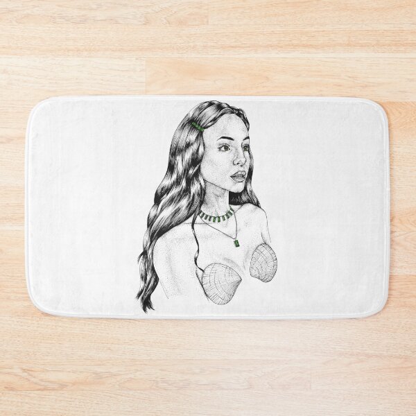 Item preview, Emerald Mermaid Portrait - May Birthstone designed and sold by Elizabeth Weglein.