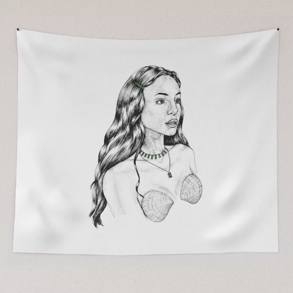 Item preview, Emerald Mermaid Portrait - May Birthstone designed and sold by Elizabeth Weglein.
