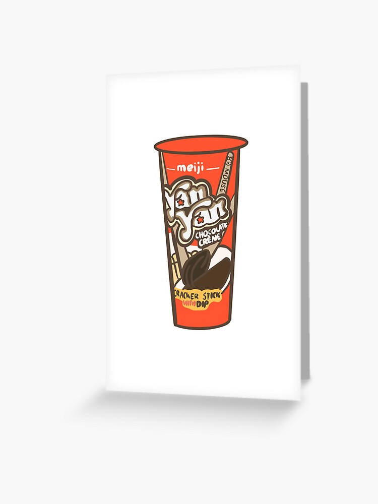 Yan Yan Chocolate Cream breadstick snack  Greeting Card for Sale by  berrypiestudio