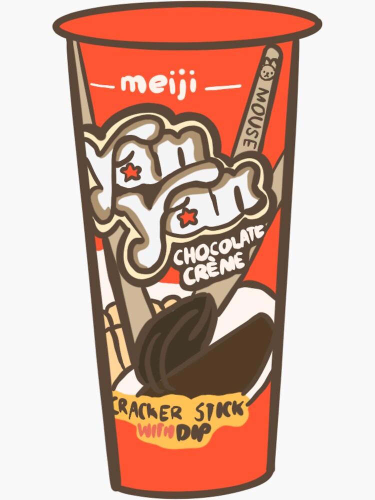 Yan Yan Chocolate Cream breadstick snack  Sticker for Sale by