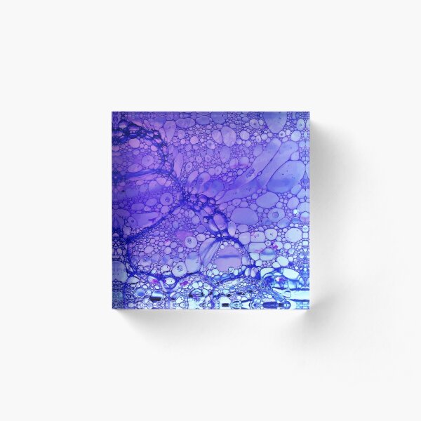 Pebbles Turned Jewels Liquid Art Acrylic Block