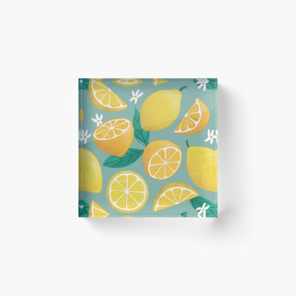 Item preview, Zesty Lemons Pattern - Teal Background designed and sold by CircusCreative.