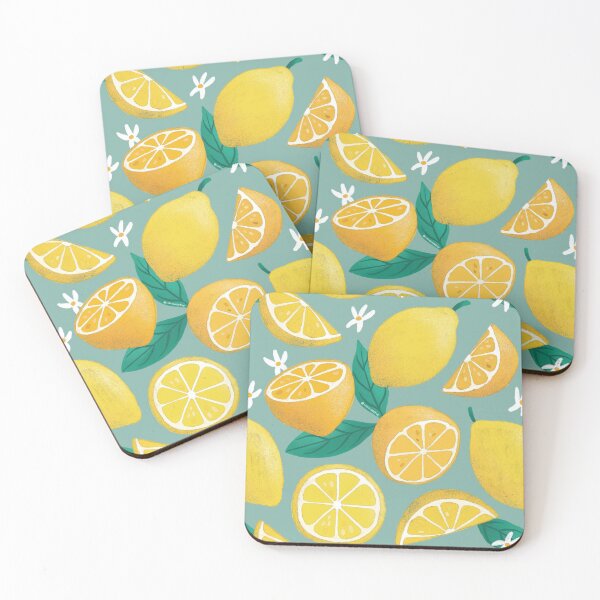 Item preview, Zesty Lemons Pattern - Teal Background designed and sold by CircusCreative.