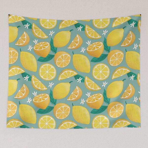 Item preview, Zesty Lemons Pattern - Teal Background designed and sold by CircusCreative.