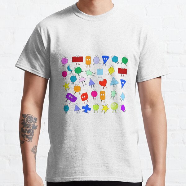 Colorful 2D & 3D Geometric Shapes Pattern for Kids Classic T-Shirt