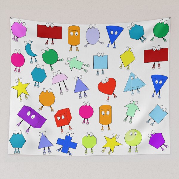 Item preview, Colorful 2D & 3D Geometric Shapes Pattern for Kids designed and sold by idovedesign.
