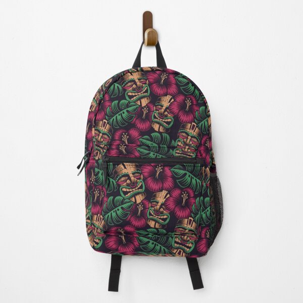 Item preview, Seamless Color Pattern with Tiki Mask Polynesia Style Dark Background designed and sold by Peekonet.