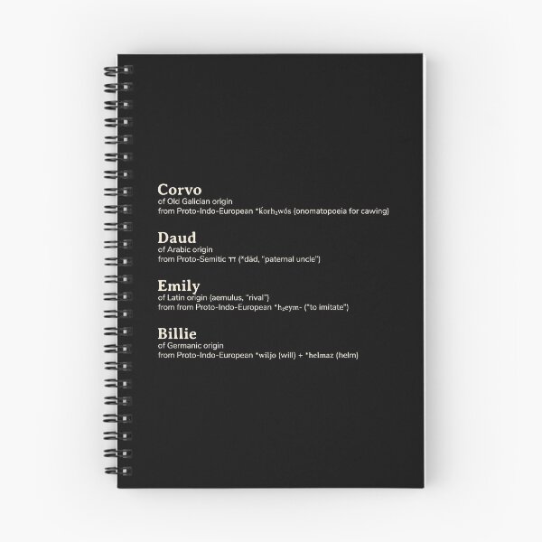 Item preview, Dishonored Corvo, Daud, Emily, Billie names etymology designed and sold by YourNameStory.