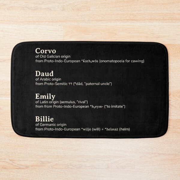 Item preview, Dishonored Corvo, Daud, Emily, Billie names etymology designed and sold by YourNameStory.