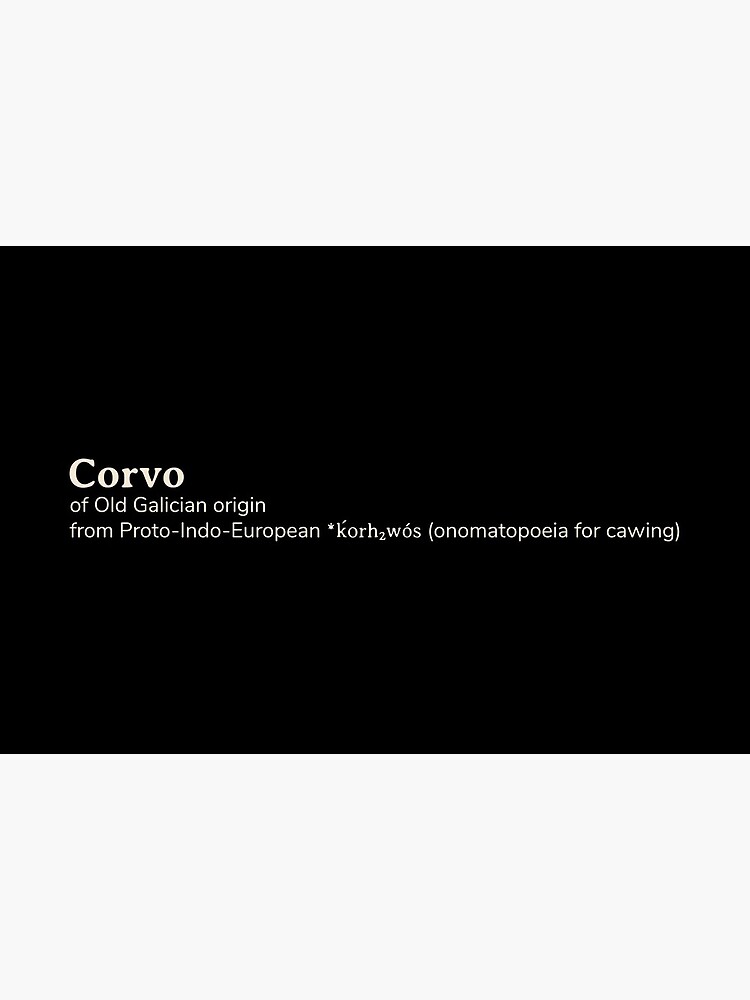 Corvo name etymology Art Board Print for Sale by YourNameStory