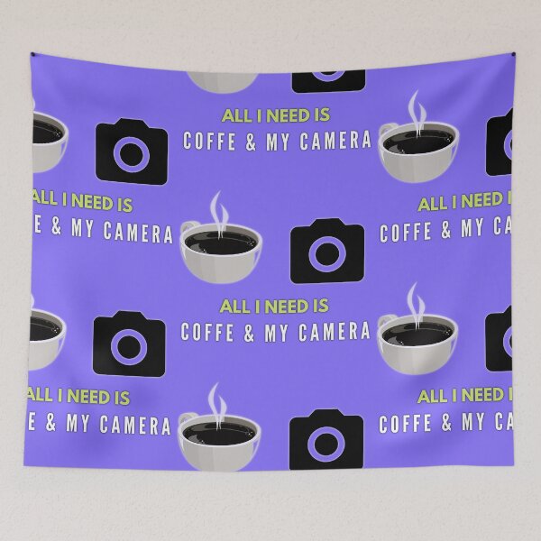 Item preview, All I Need Is Coffee & My Camera. Coffee & Camera Lovers Design. designed and sold by SuvrasaiMerch.