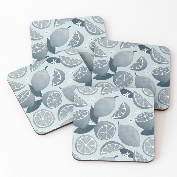 Item preview, Zesty Lemons Pattern - Monochrome Stormy Blue Palette designed and sold by CircusCreative.