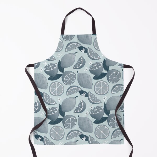 Item preview, Zesty Lemons Pattern - Monochrome Stormy Blue Palette designed and sold by CircusCreative.