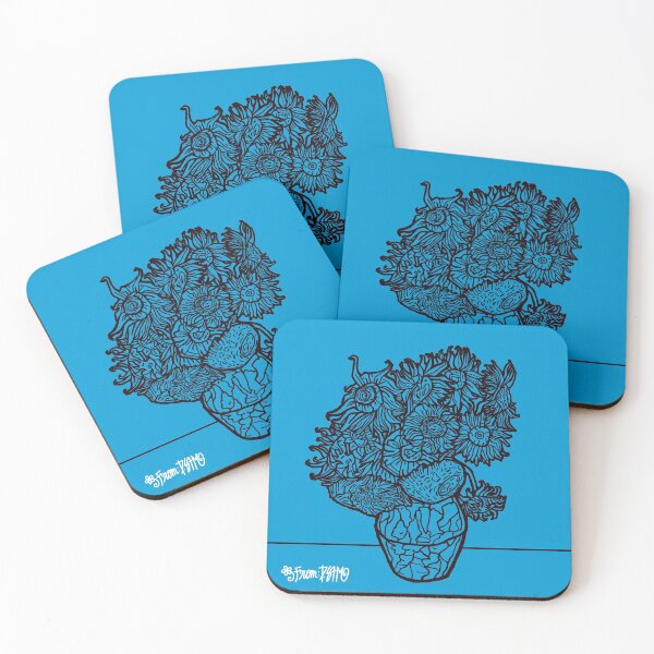 Item preview, hand drawn Blue background sunflower | sticker | T-shirt | DesignBrand designed and sold by DESIGNBRAND.