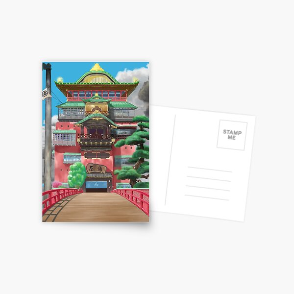 Bathhouse Spirited Away Art numérique Carte postale