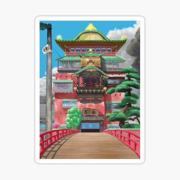 Bathhouse Spirited Away Digital Art Sticker