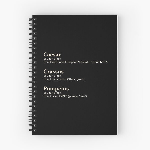 Item preview, First Triumvirate of Caesar, Crassus, and Pompey names etymology designed and sold by YourNameStory.