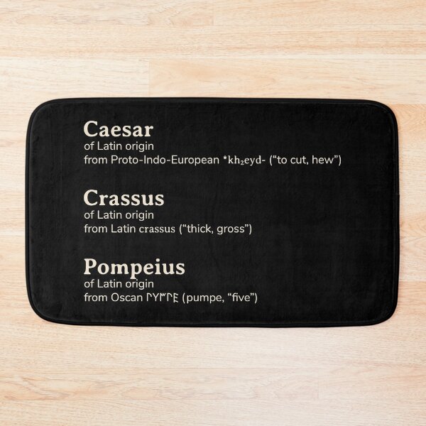 Item preview, First Triumvirate of Caesar, Crassus, and Pompey names etymology designed and sold by YourNameStory.