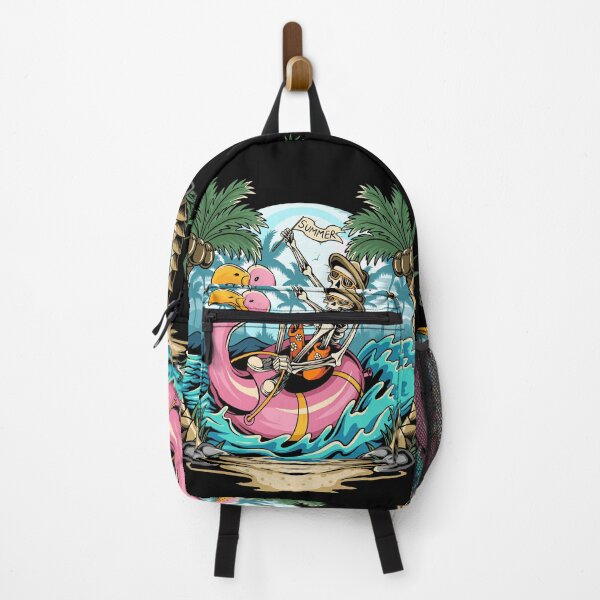 Item preview, Skulls Flamingos Floats Beach During Summer Parties Filled with Coconut Trees designed and sold by Peekonet.
