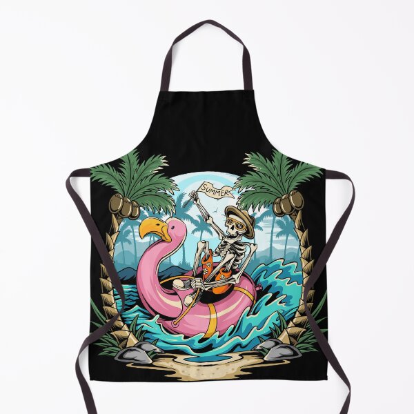 Item preview, Skulls Flamingos Floats Beach During Summer Parties Filled with Coconut Trees designed and sold by Peekonet.