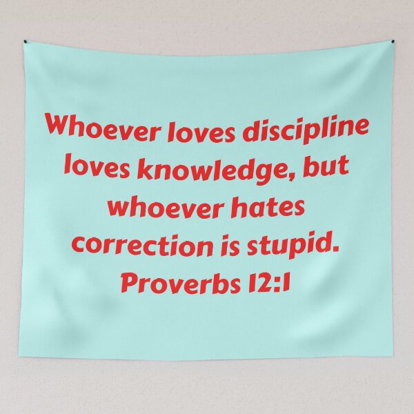 Artikelvorschau, Bible Verse Proverbs 12:1 entworfen und verkauft von Prayingwarrior.