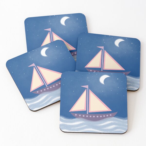 Item preview, Midnight Flit - Cute Pastel Yacht designed and sold by KizzyW.