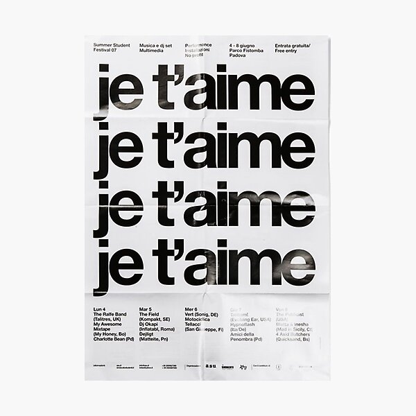 je taime iconic poster Photographic Print
