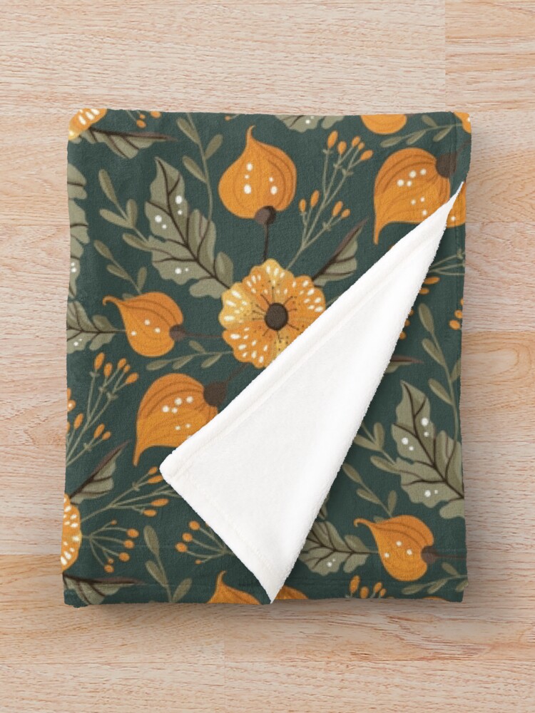 Thumbnail 3 of 6, Throw Blanket, Watercolor Floral Pattern designed and sold by Patternsonly.