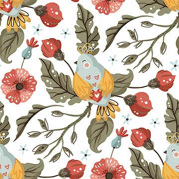 Vorschaubild zum Design Chubby Cockatiel Pattern von Patternsonly