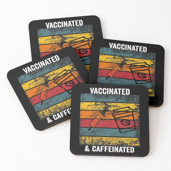 Item preview, Vaccinated And Caffeinated Funny Quote designed and sold by Color-Sparkle.