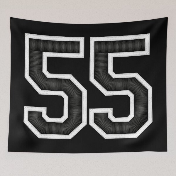 Item preview, 55 Black Jersey Sports Number fifty-five Football 55 designed and sold by elhefe.