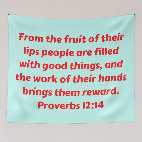 Aperçu de l'œuvre Bible Verse Proverbs 12:14 créée et vendue par Prayingwarrior.