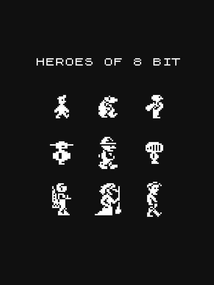 Heroes of 8bit - monochrome legends in a handful of pixels by NearTheKnuckle