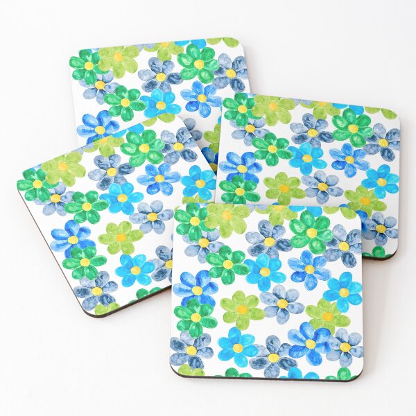Item preview, Green, yellow and gray Daisy flowers handmade in watercolor paint  designed and sold by Gainor Andrews.
