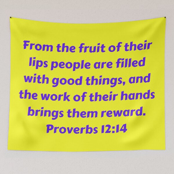 Aperçu de l'œuvre Bible Verse Proverbs 12:14 créée et vendue par Prayingwarrior.