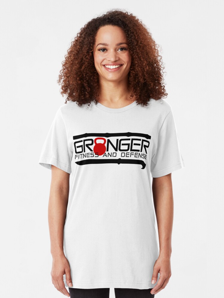Alternate view of Red Full Logo for Granger Fitness and Defense Slim Fit T-Shirt