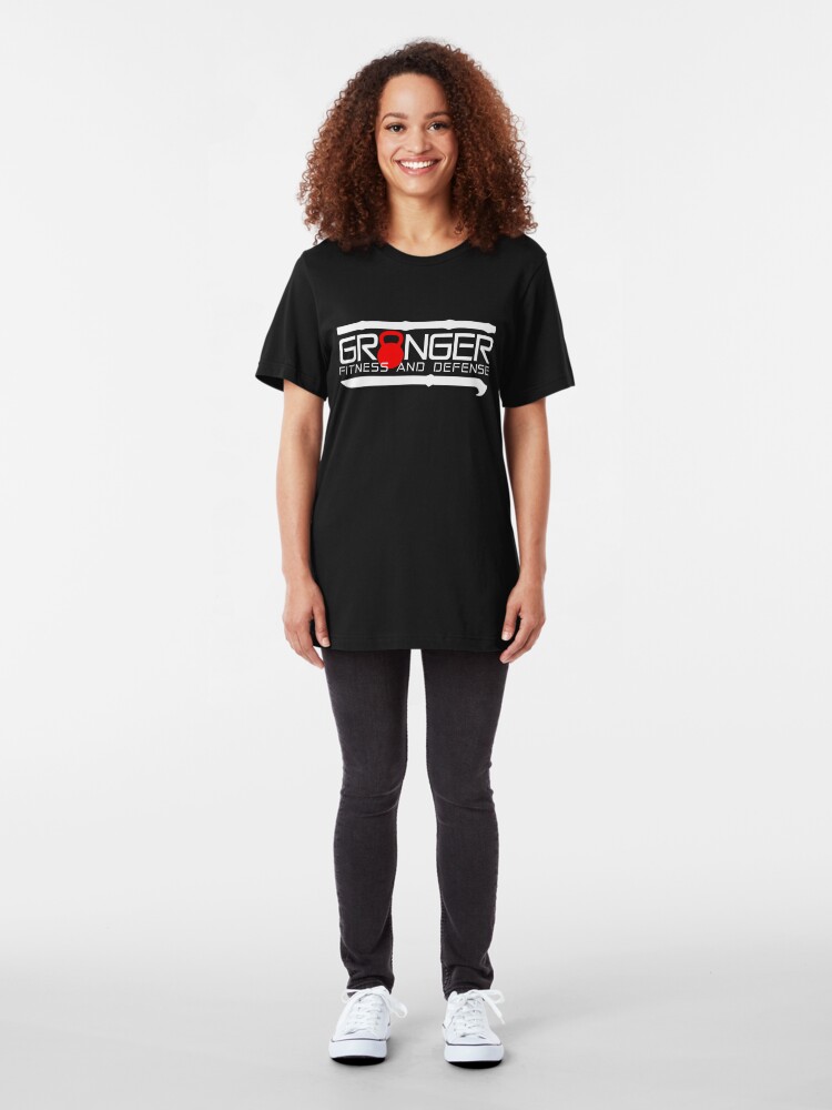 Alternate view of Granger Fitness and Defense Red And White Full logo Slim Fit T-Shirt